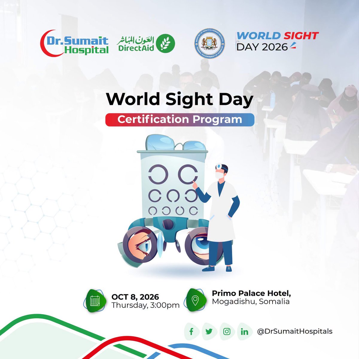 DrSumaitHosp's tweet photo. Certificates of Appreciation were awarded to 50 students who completed the Ophthalmology Workshop, recognizing their commitment to advancing eye-care knowledge and skills.

#DrSumaitHospital #WorldSightDay2026 #OphthalmologyWorkshop #EyeCare https://t.co/fenc5puxJ4