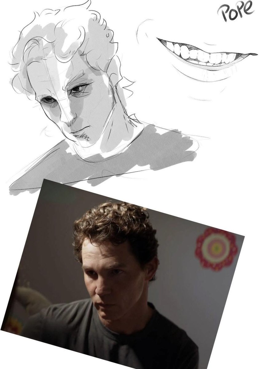 wolfontwt's tweet photo. Seeing ppl appreciating Shawn’s teeth during AK era and it reminded me when I was doodling Pope - I had to include his smile :D💔 https://t.co/tGccIlkiW5