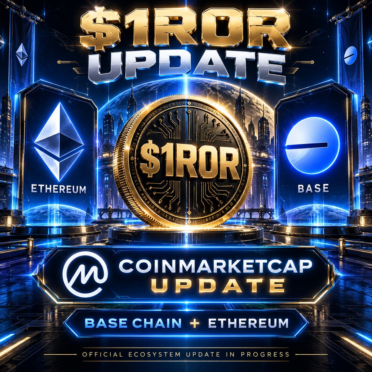th3r0ar's tweet photo. R0AR ($1R0R) is now officially supported on both Ethereum and Base.

Ethereum remains the origin-chain $1R0R asset, while the Base contract is the official bridged representation of $1R0R using Base / OP Stack bridge infrastructure.

Ethereum contract:
0xb0415D55f2C87b7f99285848bd341C367FeAc1ea

Base contract:
0x10d348cA3e8a8a9CE67c39CcAf2dd4f99bB19bd8

This is not a token migration, replacement, fork, or separate asset. Both contracts represent the same R0AR ($1R0R) ecosystem asset on their respective networks.

Official contract documentation:
https://t.co/lpEaHgrKXb

We have submitted an update request to CoinMarketCap to add Base to the existing R0AR ($1R0R) listing while retaining Ethereum as the origin-chain contract.