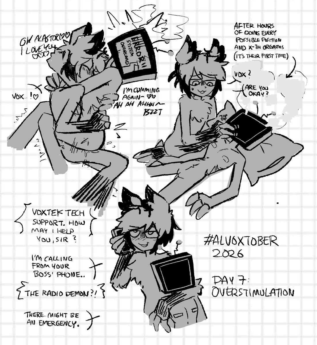 voxtekEmployee's tweet photo. day 7 of #alvoxtober2026 : overstimulation ❤️ #radiostatic #alvox https://t.co/sNd67nLxnG
