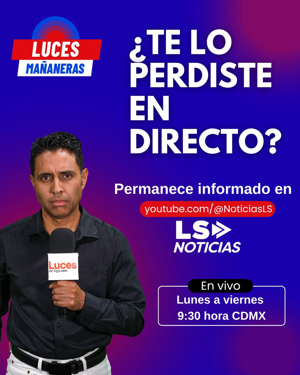 lucesdelsiglo's tweet photo. ¿Te lo perdiste en vivo? 👀
📌 Ya está disponible Luces Mañaneras con lo más importante del día.
▶️ Míralo aquí: https://t.co/h5Cr9Rljmb
✅ Suscríbete y activa la campanita para no volver a llegar tarde.
#LucesMañaneras #LSNoticias #Noticias #YouTube #NoticiasLucesDelSiglo https://t.co/HYmkcpVl2i
