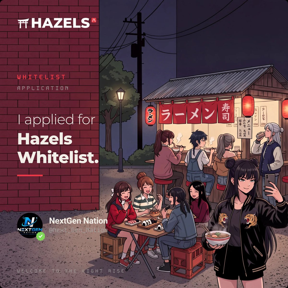 Next_Gen_Nation's tweet photo. Whitelist is open now @0xhazels #WEAREHAZELS https://t.co/4Z89M1H5Jl
