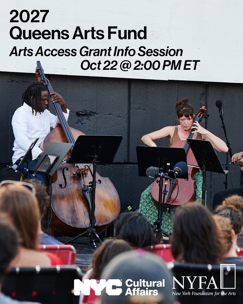 nyfacurrent's tweet photo. Applying for a Queens Arts Fund Arts Access Grant? Join us for a live info session on Thursday, October 22 at 2:00 PM ET.⁠
⁠
Recorded information sessions will have subtitles available in Spanish and Chinese. ⁠
⁠
👉Register: https://t.co/puvGNc8ZM6 https://t.co/IMDUYUD9TV