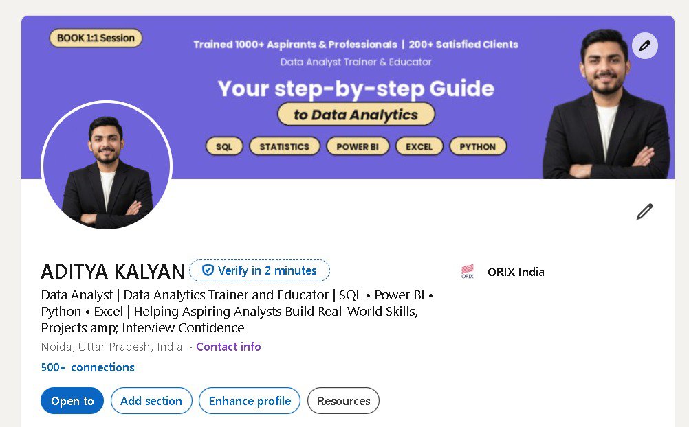 ADITYAK37929458's tweet photo. 1M+ impressions. 🚀
✓. 258% growth in just 7 days.
✓. 99% came from outside my network.
Keep creating. Keep sharing. Keep helping. 📊
Let's Connect with me :
https://t.co/qHEWjqpTzI
#DataAnalytics #LinkedIn #Growth #X https://t.co/PQ2RCj5FSh