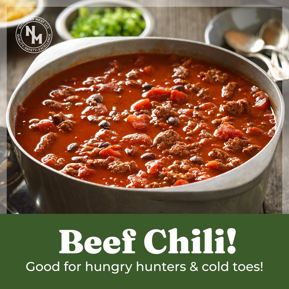 NicholasMeatLLC's tweet photo. Cooler temperatures are the perfect excuse to put some chili on the stove! It’s also National Chili Month, so why not celebrate with a bowl of this hearty, flavorful stew?
#nationalchilimonth #ChiliLovers #TexasHistory #SpicyGoodness #beefchili https://t.co/BYKDyV5PHE