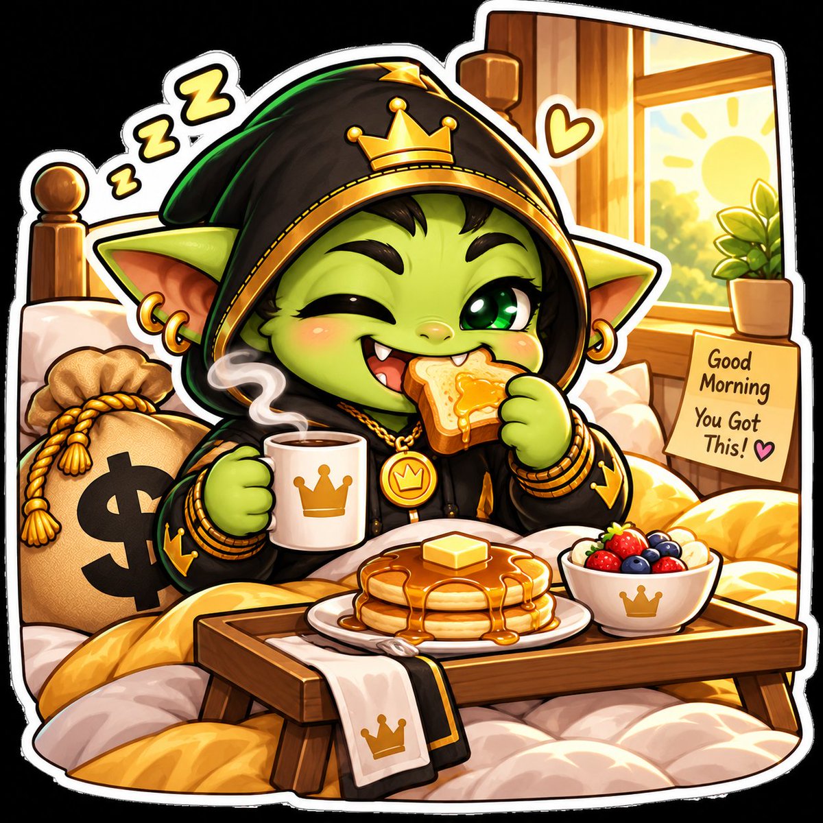 BagGoblinBAGG's tweet photo. GM from the Vault 🧌☀️

Goblin finally woke up and found breakfast 😭

What’s your go-to breakfast? https://t.co/7fcOEqIzQo