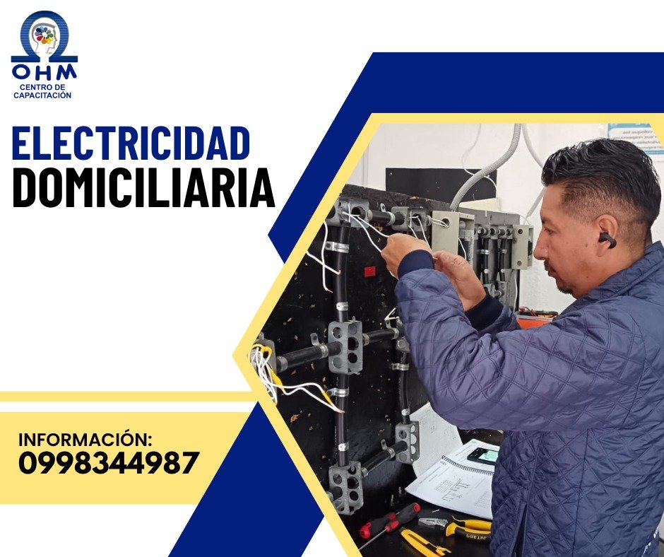 centro_ohm's tweet photo. PRÓXIMO MIÉRCOLES INICIA 
Curso *ELECTRICIDAD DOMICILIARIA* 🪛📟🪫
5 Cupos disponibles
Horario: Lunes a Viernes de 9:30am - 11:30am
Información:  4045210 - 0979937123
*CON AVAL DEL MINISTERIO DEL TRABAJO* https://t.co/RK0kWe27IX
