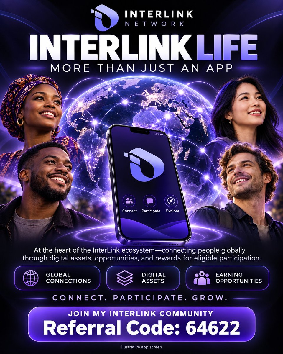 Siimemd1's tweet photo. #InterLink #ITLG #ITL #SecureChainAI #InterLinkNetwork #InterLinkAmbassador
InterLink Life is more than just an app it’s at the heart of the InterLink ecosystem, connecting people globally while enabling digital assets, opportunities, and real earnings. https://t.co/s6jaCSPkvx