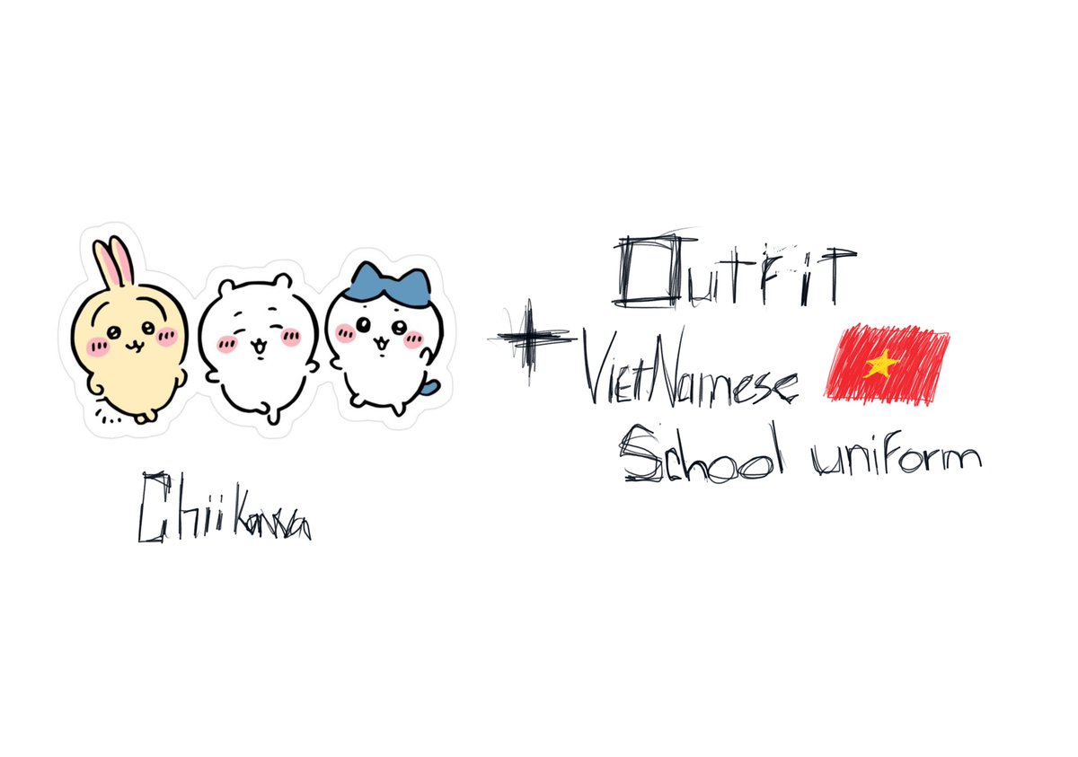 MariDytPu's tweet photo. Chikawa + Vietnamese School uniform🇻🇳⭐️
=========
Support me ples!

#Chiikawa #Outfit https://t.co/SJ93G522Uz