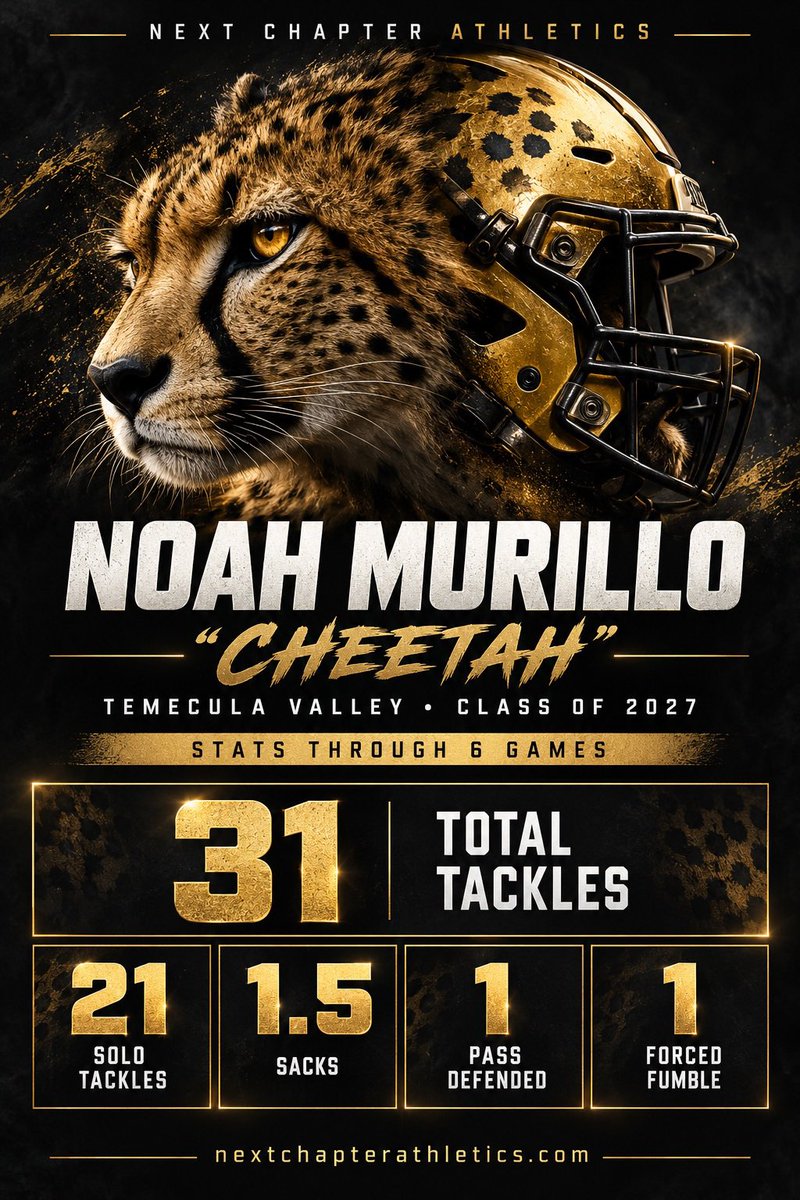 noahmurillo2027's tweet photo. Temecula Valley vs Santiago 

“Every snap, my eyes are locked on the quarterback. I study his feet, read his eyes, and watch for my moment. Then instinct takes over—the Cheetah closes in and finishes the play.” #sac 

Video credit @IESportshub 

@mosesk225 @bench424nmore @CoaLBViking @SchwartzAthSpot @ccprospects23 @whosupnext23 @N_W_Sports @IESportsNet @IESportsScores @Inland_Sports @SportswithPep @nathaniel_pete0 @JoelNichols19 @EspinalEdwardo @BLester1993 @SoCalVarsity @SGVWhitSports @ElijahValles7 @CoachGemp14 @CoachLeppke @MinesFootball @Coach_Woody24 @tvhsbearsfb
