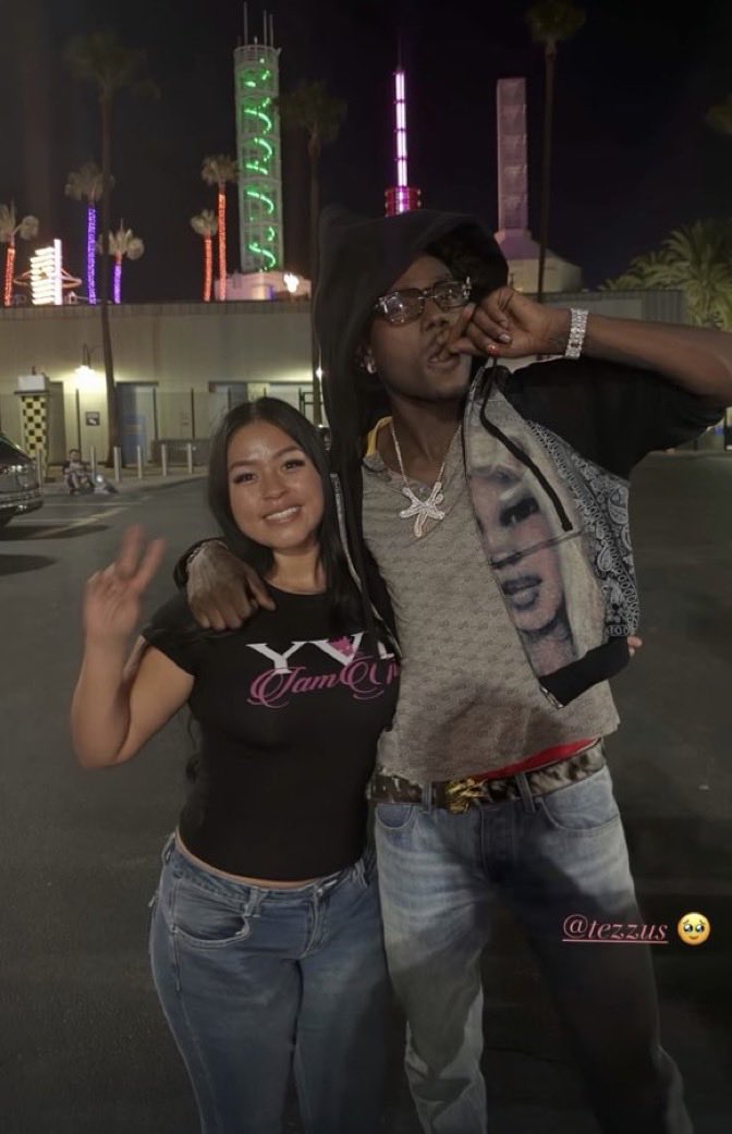 yungvocaloid's tweet photo. My gf sent me pics of her with Tezzus and Yung Fazo last night 🤯 She hasn’t come home yet, I really wanna hear the story of how they met! https://t.co/NbWpve8nzm
