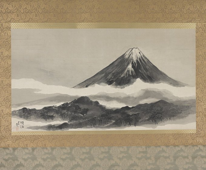 JapanTraCul's tweet photo. Mount Fuji by Tani Buncho, 1802 https://t.co/k6rsZVfmP8
