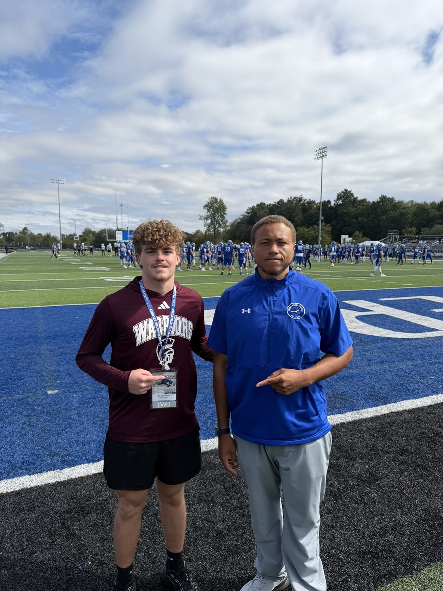 EliSparkman08's tweet photo. I had a great game day visit last Saturday at @LWUfootball! Thank you @CoachGraham_LWU for the invite. I really enjoyed getting to see the campus, experience the game atmosphere, and learn more about what the program values. Great win, and I look forward to staying in touch! 
@CoachKleckler @Coach_CotterLWU @CoachBright11