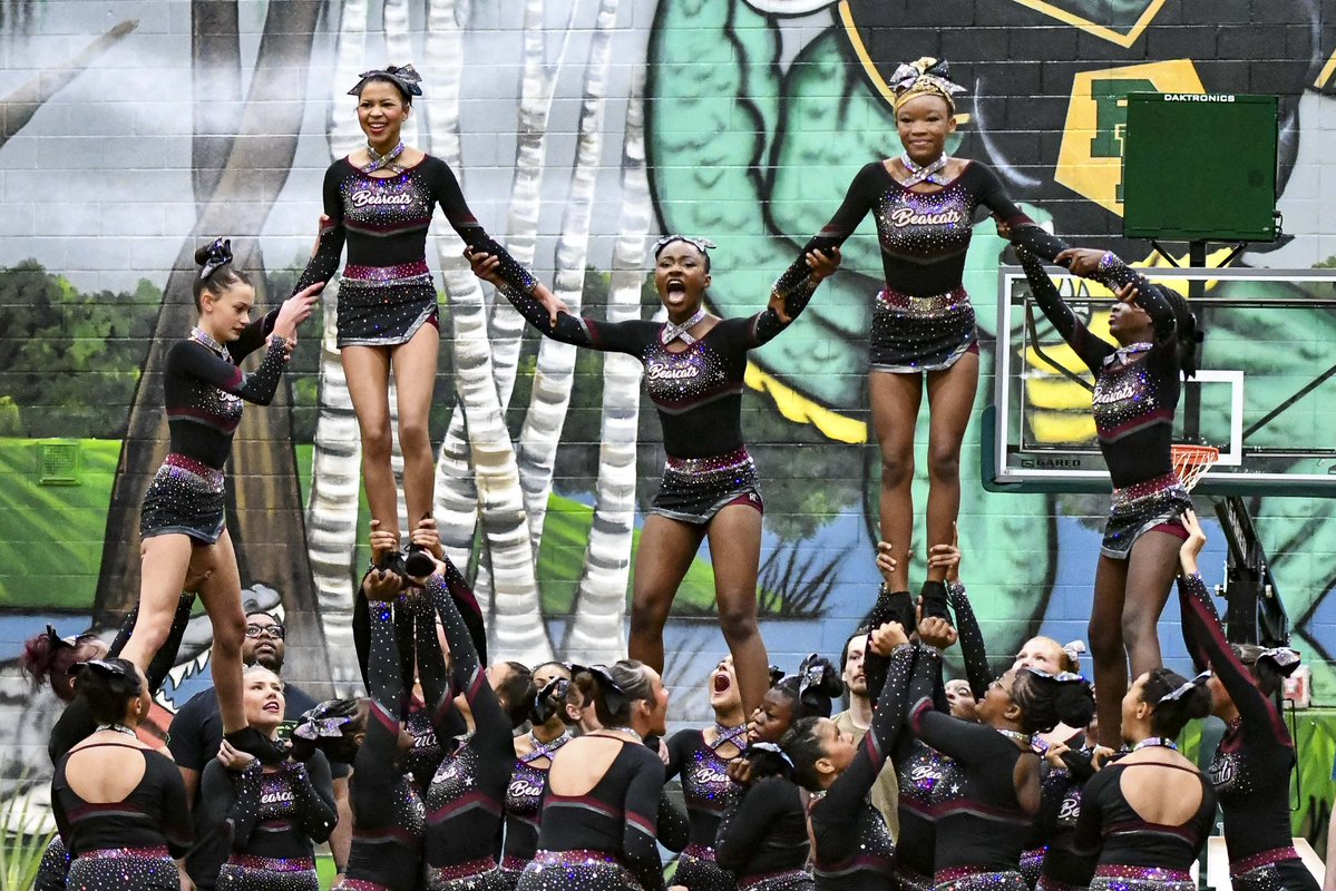 GoFlashWin's tweet photo. 🐊🐝🐾 Battle at the Bluff 2026 is in the books! More photos of River Bluff Varsity and JV Cheer, Irmo JV Cheer and Brookland-Cayce JV Cheer from the event are now on https://t.co/TBUfYUunnS. Repost and Follow. https://t.co/M9TrY2mL7Z