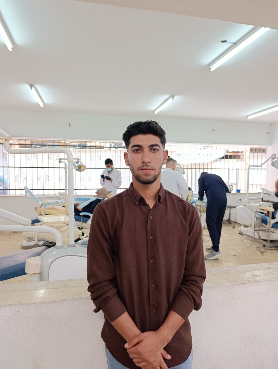 almasrisulafa's tweet photo. Guess who survived three years of genocide and has finally started his second year of dental school in Gaza. https://t.co/R0AhSsbRxa