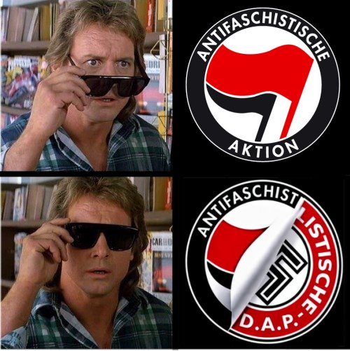 SatireInnen's tweet photo. @hawkinsspidey @meyergaby25 @BriKossy @mel__aura Antisemitismus ist nicht weltoffen!
Sie setzen sich GEGEN niedrigere Mieten ein denn mit Mietendeckel baut keiner!

Für Arbeitnehmerrechte sind die Gewerkschaften zuständig!

Auf der Seite der NAZIS stehen die LINKEN, wie oft denn  noch? https://t.co/2hxFir3rmL