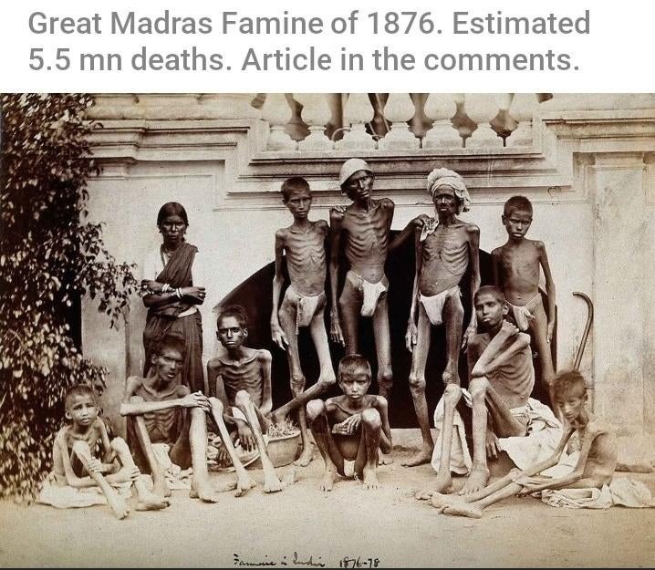 nee_peremi's tweet photo. Found this in my old saved pics. 
It is a Real pic taken during Madras Famine. 
Can't imagine what they have went through 🤐

#Ranabaali @TheDeverakonda #Famine https://t.co/qLMHgLun3n
