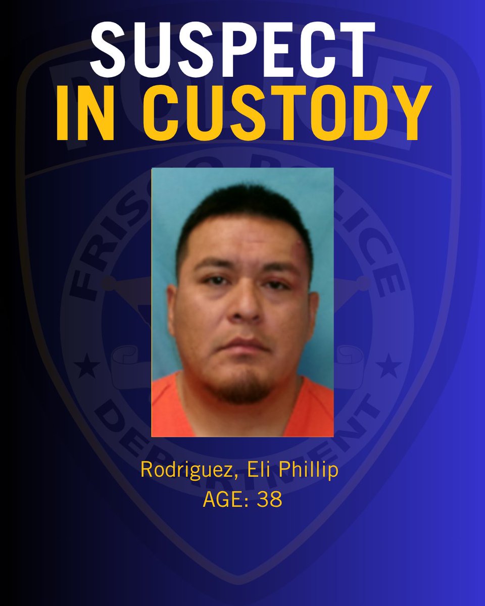 FriscoPD's tweet photo. FOR IMMEDIATE RELEASE:  Thursday, October 8, 2026

FOR MORE INFORMATION CONTACT:
Public Information Office
972.292.6133
fpdpio@friscotexas.gov
CALL FOR SERVICE #: 2026-00055848

Suspect Arrested for Invasive Visual Recording and Possession of Child Pornography

FRISCO, TX – Male suspect was arrested for Invasive Visual Recording and Possession of Child Pornography.

The Frisco Police Department arrested 38-year-old Eli Phillip Rodriguez, of Aubrey, TX, following an investigation into allegations of Invasive Visual Recording involving an adult female at a local fitness center. During the investigation he was also found to be in Possession of Child Pornography .

The Frisco Police Department became aware of the allegations, and upon receiving the report, the department immediately conducted a criminal investigation that ultimately led to Rodriguez’ arrest.

Rodriguez has been charged with Invasive Visual Recording, a state jail felony punishable by 180 days to two years in prison and up to a $10,000 fine and Possession of Child Pornography, a 3rd degree felony, punishable by two to ten years in prison and up to a $10,000 fine. Rodriguez was transported to the Collin County Sheriff’s Office upon his arrest.

Anyone with information related to this case or similar incidents is urged to contact the Frisco Police Department at (972) 292-6010. Anonymous tips can be submitted by texting FRISCOPD and your tip to 847411 (tip411) or through the Frisco PD app.

###