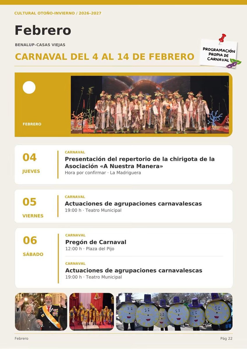 JAlconchel's tweet photo. Programa de Otoño y Invierno de Localidad de
Benalup-CasasViejas del 2026.
#benalupcasasviejas #benalup #casasviejas #eventos #ocio
#otoño #invierno #programación https://t.co/1fjo4a1DU9