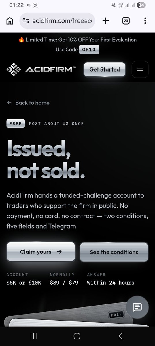QantamT's tweet photo. Acidfirm is one the best prop who are giving  free account of 5k and 10k with 1step if u really need go and follow  n get your account  @acidfirm https://t.co/qiVGZYMOYV