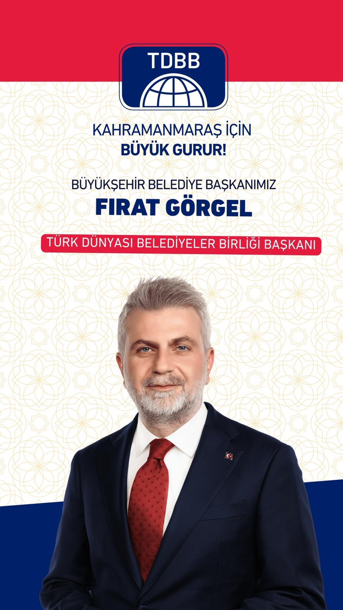 AKOnikisubat's tweet photo. TDBB Türk Dünyası Belediyeler Birliği Başkanlığı görevine seçilen Kahramanmaraş Büyükşehir Belediye Başkanımız Sayın Fırat Görgel’i @firatgorgel tebrik eder, yeni görevlerinde başarılar ve kolaylıklar dileriz. https://t.co/2VtQAes8Ao