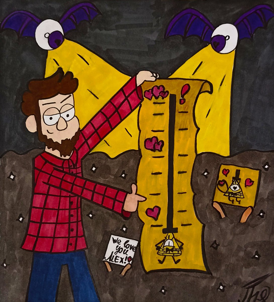 AnastasiaP618's tweet photo. That Alex! He always knows how to draw in the audience!😵💫
A seduction "love-o-meter" starring Bill—any fan would go wild over how awesome that is!😎
I'm right, aren't I?😉
#GravityFalls #AlexHirsch #BillCipher #gravityfallsfanart #art https://t.co/OEfgK5TowT