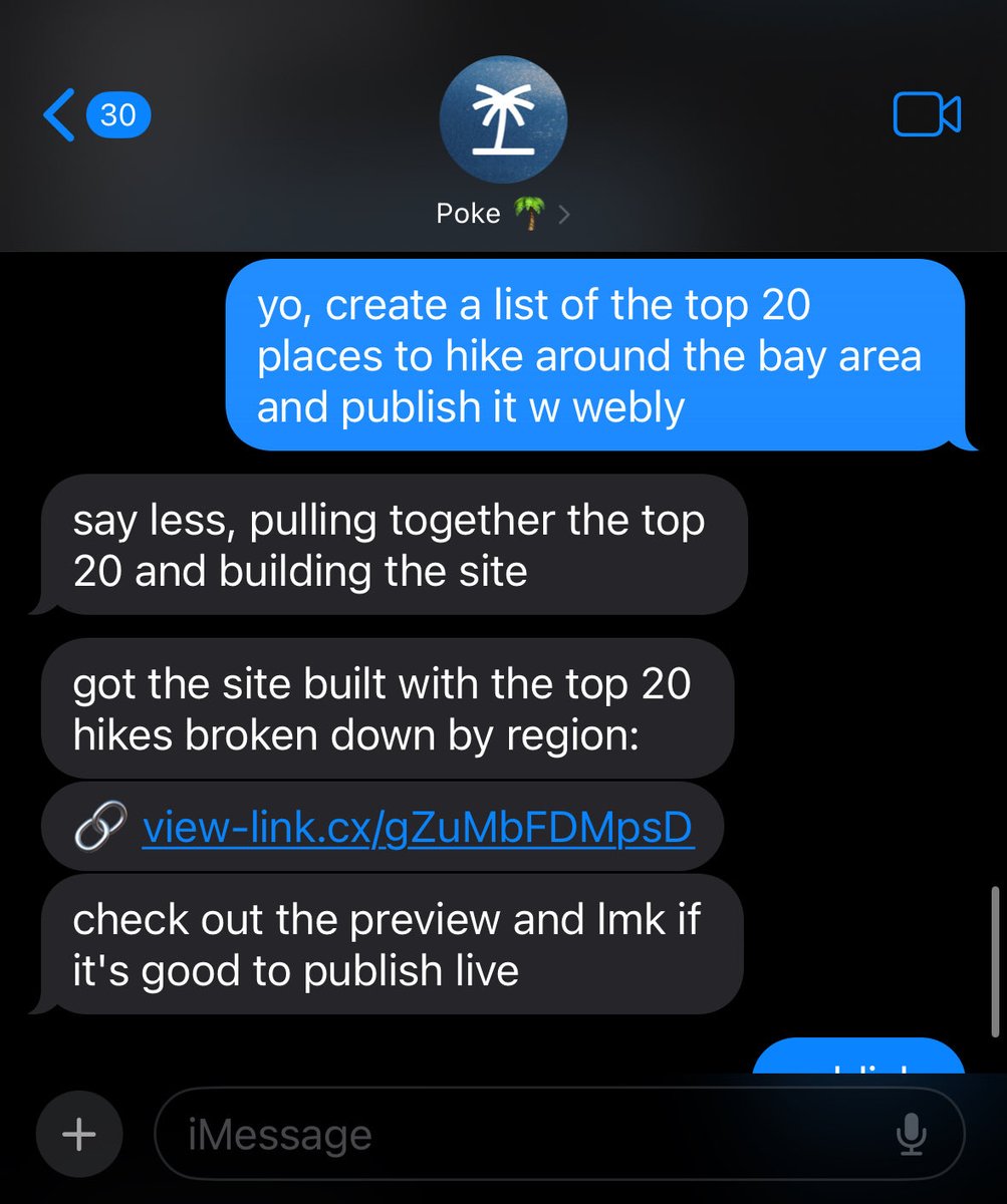 tokifyi's tweet photo. asked poke for the top 20 bay area hikes. it built and published a site with webly

https://t.co/kEOiIDIdR4

how’d it do? what’s missing? https://t.co/iemUaJuM2q