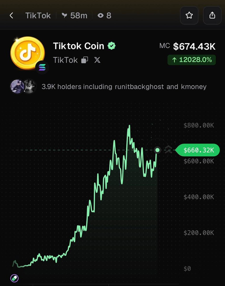 PumpfunEco's tweet photo. Tiktok Coin $TikTok is now trending on the Pumpfun app! https://t.co/FoPO5VjRdL