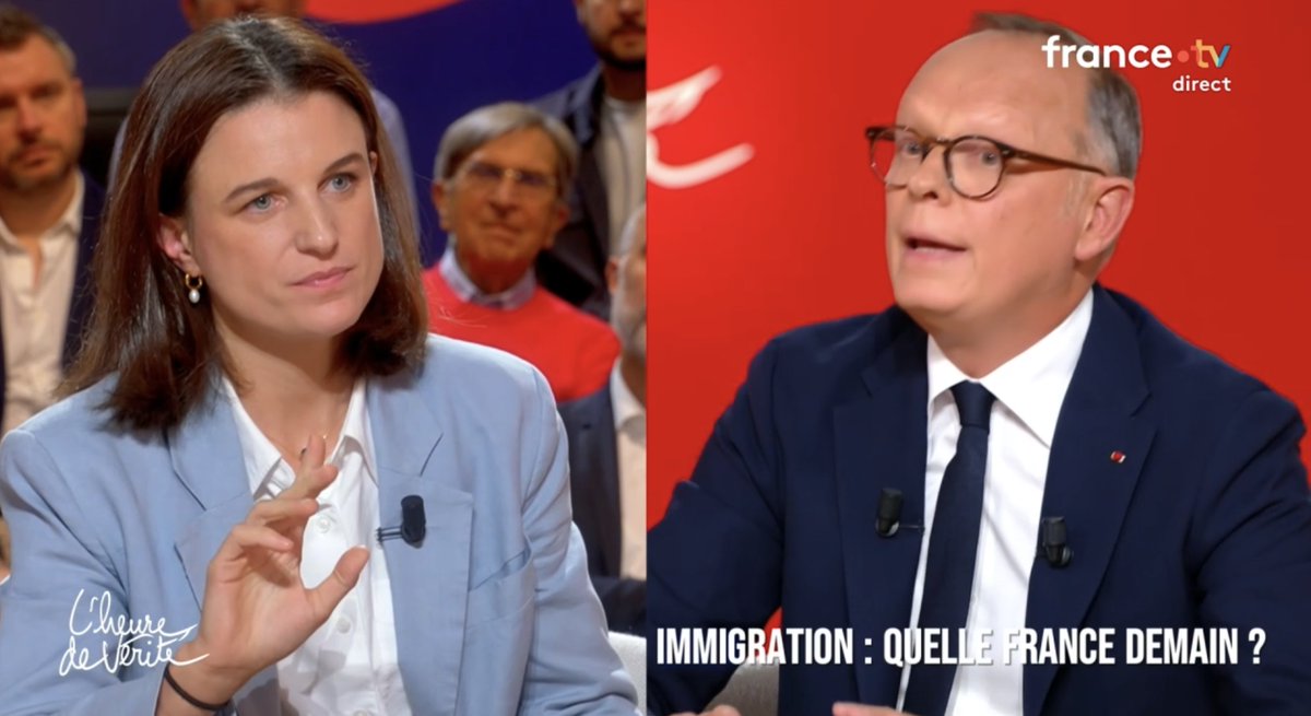 Alexlevrier's tweet photo. L'islam, l'identité malheureuse, l'immigration. Il y a 40 ans, L'Heure de vérité avait installé l'extrême droite politique au cœur de nos vies. Aujourd'hui, cette émission fait de même avec les obsessions de l'extrême droite médiatique. Quel désastre pour l'audiovisuel public. https://t.co/TsTZD7lLa4