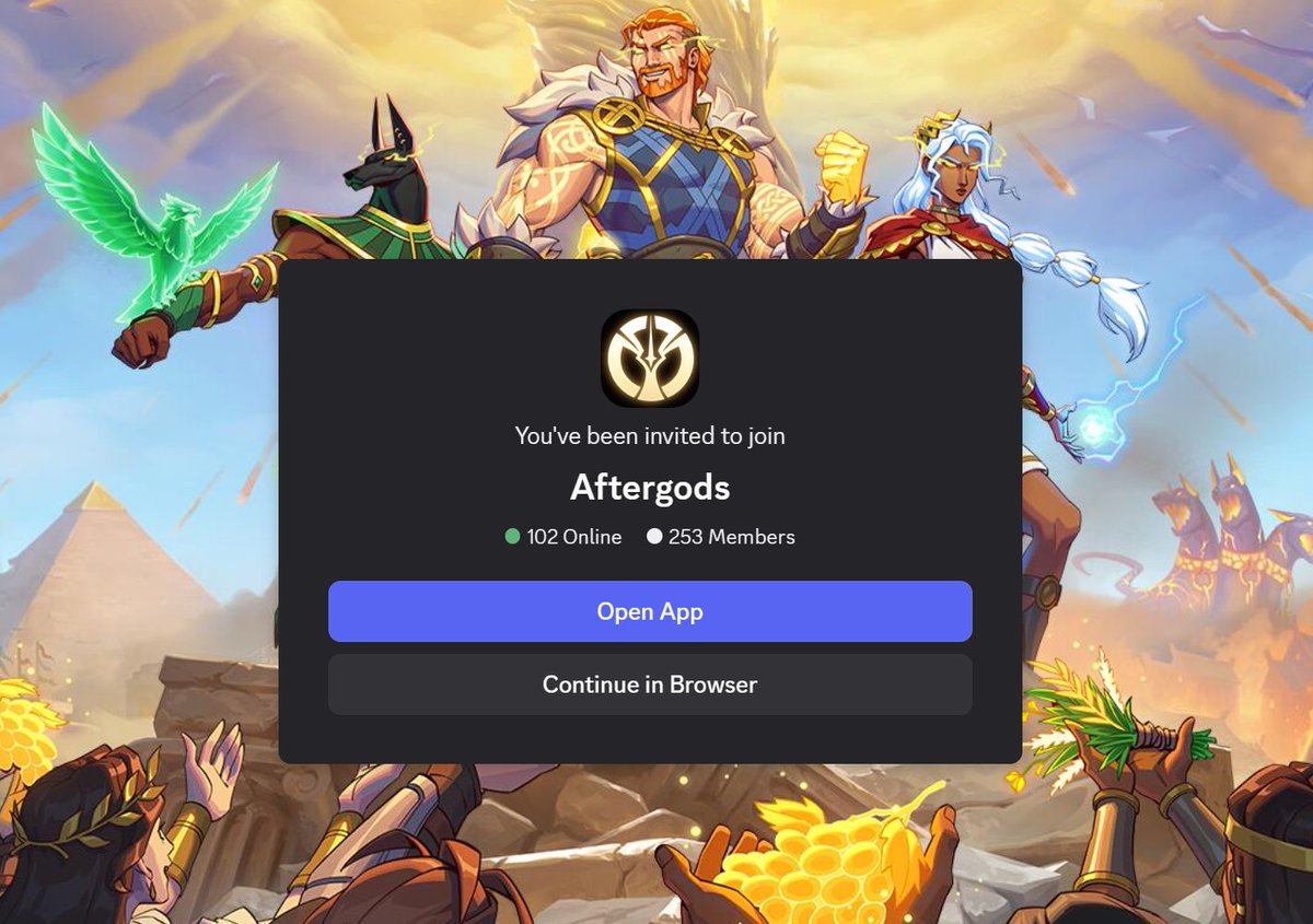 aftergodsgame's tweet photo. Join our pantheon - I mean - Discord server, and you'll get a unique godly role, ONLY available today! 👀

🌟 https://t.co/e7KhcDwvmS 🌟 https://t.co/olyzUyDJZl