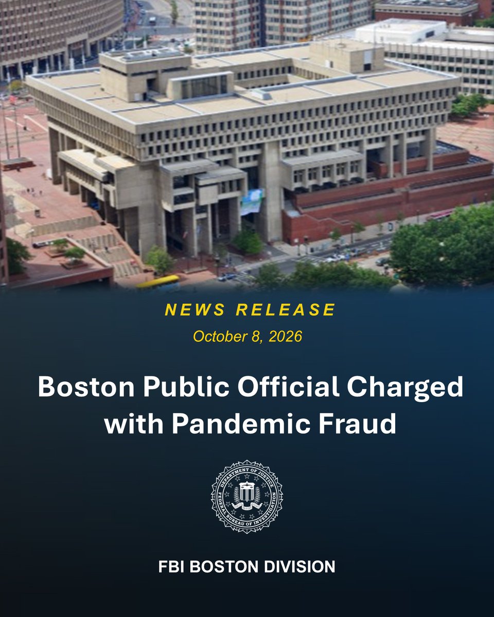 FBIBoston's tweet photo. The Director of the City of Boston's Municipal Protective Services, Reuben Taylor, of Boston, has been charged and has agreed to plead guilty to allegedly obtaining federal pandemic funds through fraud. Learn more about this #FBI Boston investigation: https://t.co/e7D5zZ66nM https://t.co/MICZ6or2WH