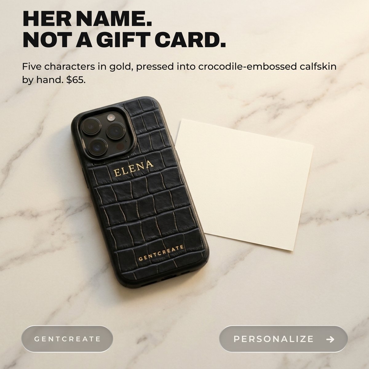 gentcreate's tweet photo. Gold, silver, or pressed blind into the leather. Your initials hot-stamped in gold, silver or blind deboss. Stamped to order, so it is theirs before it arrives. On any iPhone case in the range, including the 18 Pro Max.

#gentcreate https://t.co/VoPxJFYBB2