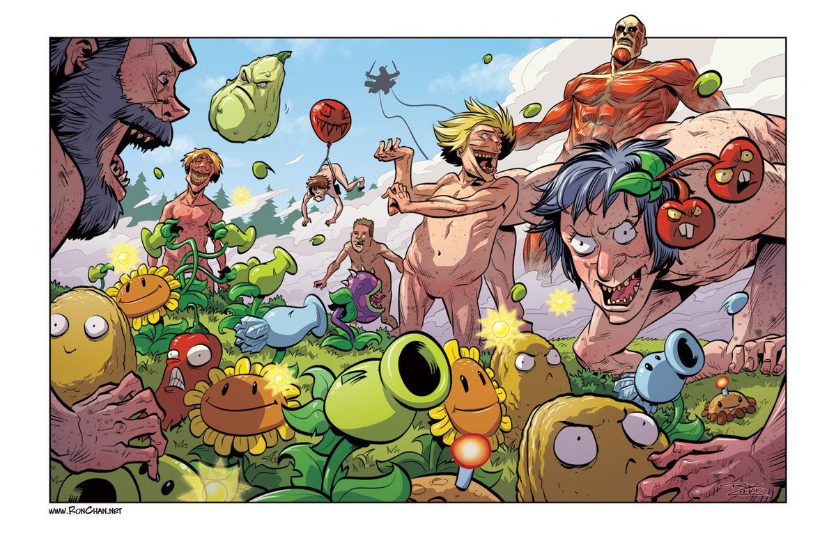 PvZMedia's tweet photo. Plants vs. Zombies X Attack On Titan Mashup Art

By: Ron Chan (PvZ Comic Artist) https://t.co/HWHOWdgagv