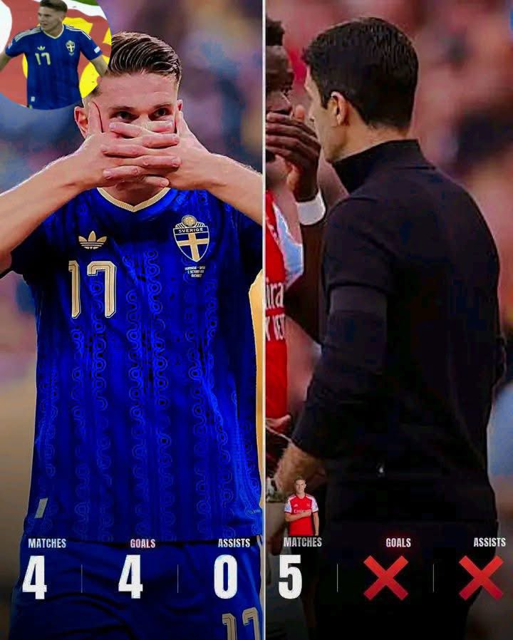 Sportsfansmedia's tweet photo. Gyökeres scores for Sweden but struggles to score for Arsenal. 🤔

Is the problem Gyökeres… or is Arsenal simply not using him the right way?

What do you think? 👀 https://t.co/6MSAMRJhCE