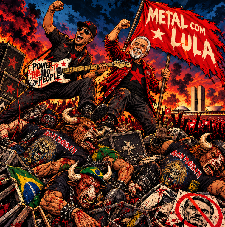 MetalComLula's tweet photo. @tmorello WE NEED YOU IN THIS BATTLE!

Fascism is raising its ugly head again, and we refuse to stay silent! You taught us that music is a weapon of resistance. Now it's time to turn up the volume!

From Brazil, we're calling on you to join METAL COM LULA! 🇧🇷

POWER TO THE PEOPLE https://t.co/XPLo79ObiS