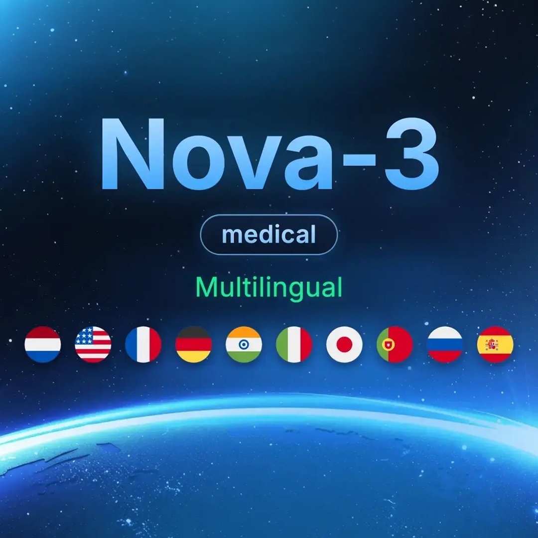 DeepgramAI's tweet photo. Supporting a language isn’t the same as supporting medicine in that language.

Nova-3 Medical now transcribes clinical speech in 10 languages: English, Spanish, French, German, Italian, Portuguese, Dutch, Russian, Hindi, and Japanese.

Learn more and start building: https://t.co/GlRfynYSwd