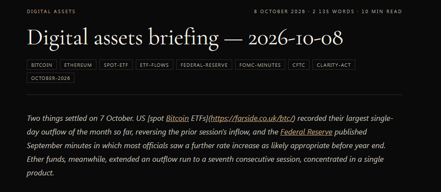 scoggc's tweet photo. Put today's tape next to the Fed minutes.

Most officials still saw another hike as likely appropriate by year-end.
30-year yields pushed toward 5.71%.

Crypto is repricing liquidity conditions.
It is not inventing a standalone scandal every red Thursday. https://t.co/bDYbTj8guB