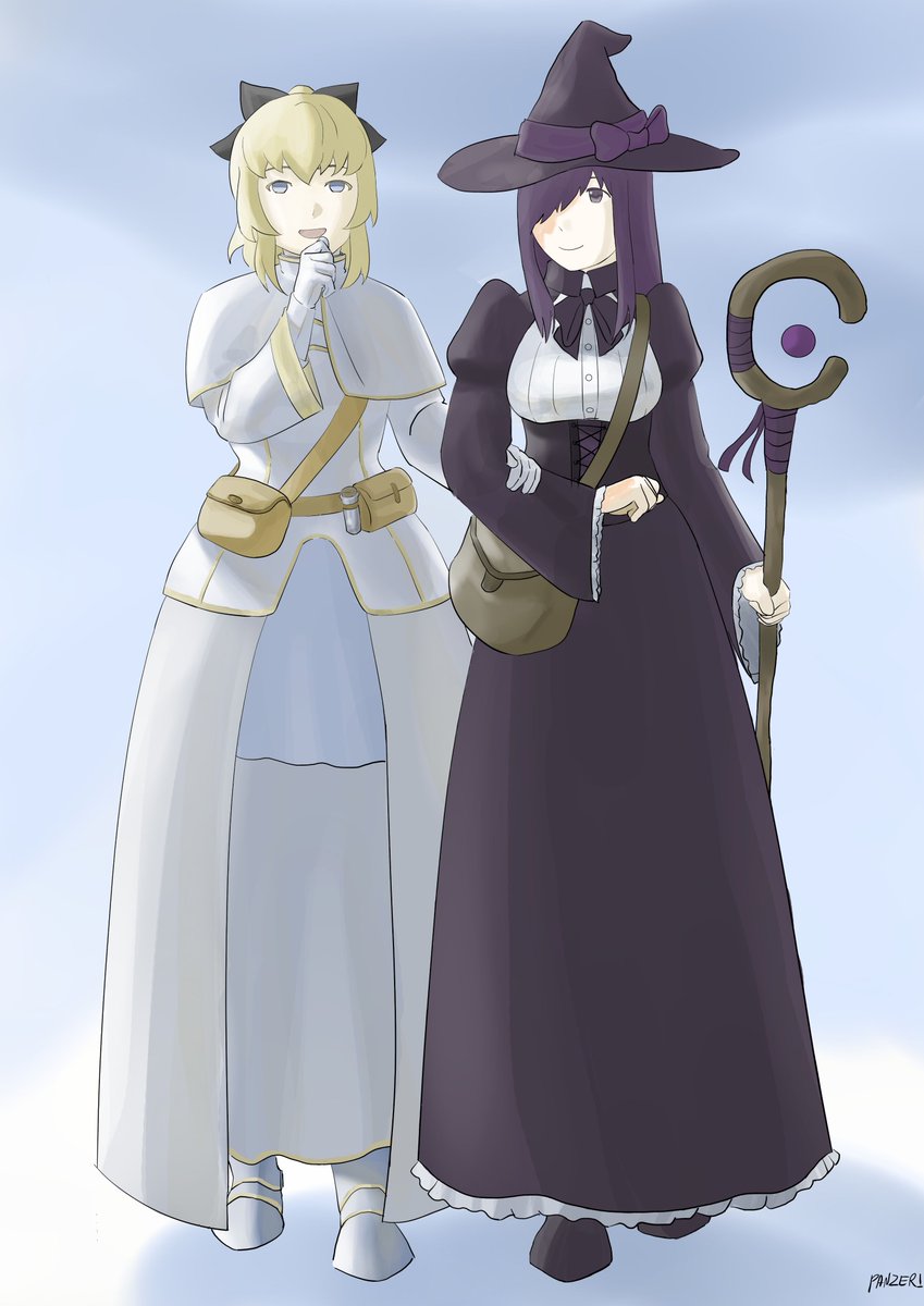 Panzerzzlg's tweet photo. The kind cleric Lilly and the shy wizard Hanako, the magic duo!
#katawashoujo https://t.co/VfkqHvBOgj