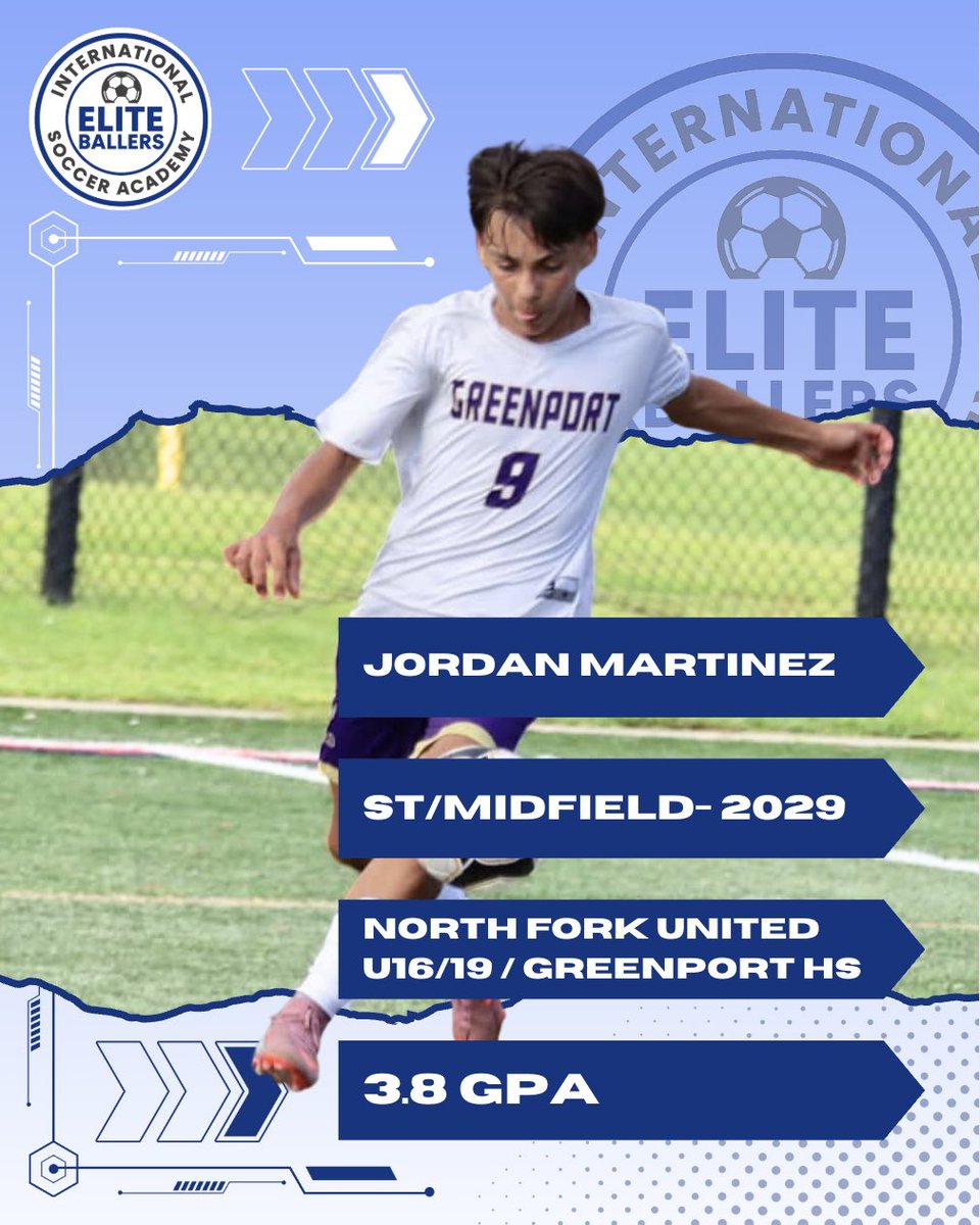eliteballersisa's tweet photo. 🚨ATTENTION COACHES🚨
Name: Jordan Martinez
Position: ST/Midfield
Class: 2029
Current Club/HS: North Fork United U16/19 / Greenport HS
GPA: 3.8
Intended Major: Undecided
🚨DM FOR HIGHLIGHTS/MORE INFO🚨
#collegesoccer #soccerplayer #soccerrecruit #uncommitted #studentathlete https://t.co/koX9eKieiP