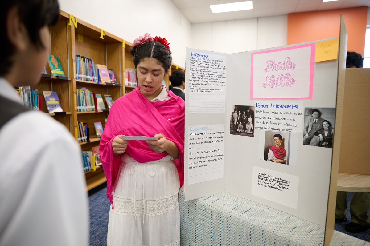 dallasschools's tweet photo. 🖼️👀 Icons spotted at @TAGinPG as students celebrate Hispanic Heritage Month! https://t.co/8azP2C2Fv7