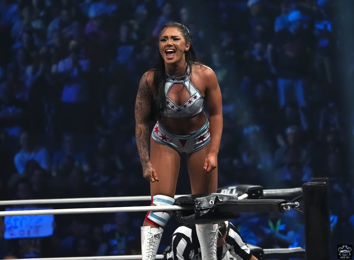 AmberNicoPhoto's tweet photo. Skye Blue
@Skyebyee @AEW @BodyslamNet
#aew #aewallout https://t.co/y776B3L1GO