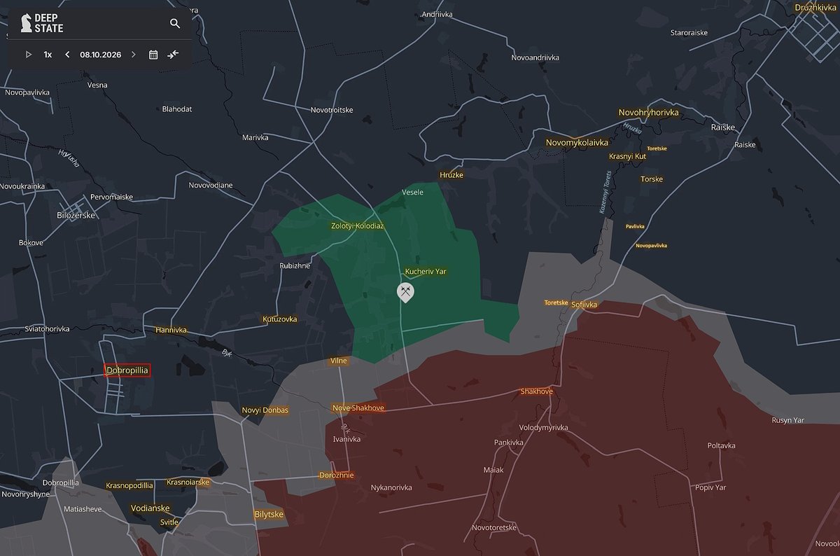 SitrepLinksENG's tweet photo. An overview of the Dobropillia direction by 🇺🇦military observer K. Mashovets (as of Oct 8). The RuAF are intensifying offensive operations toward Dobropillia &amp; Druzhkivka, using repeated infiltrations, but 🇺🇦counterattacks &amp; defenses have so far prevented a major breakthrough. ⬇️ https://t.co/e9uuQzxR9D