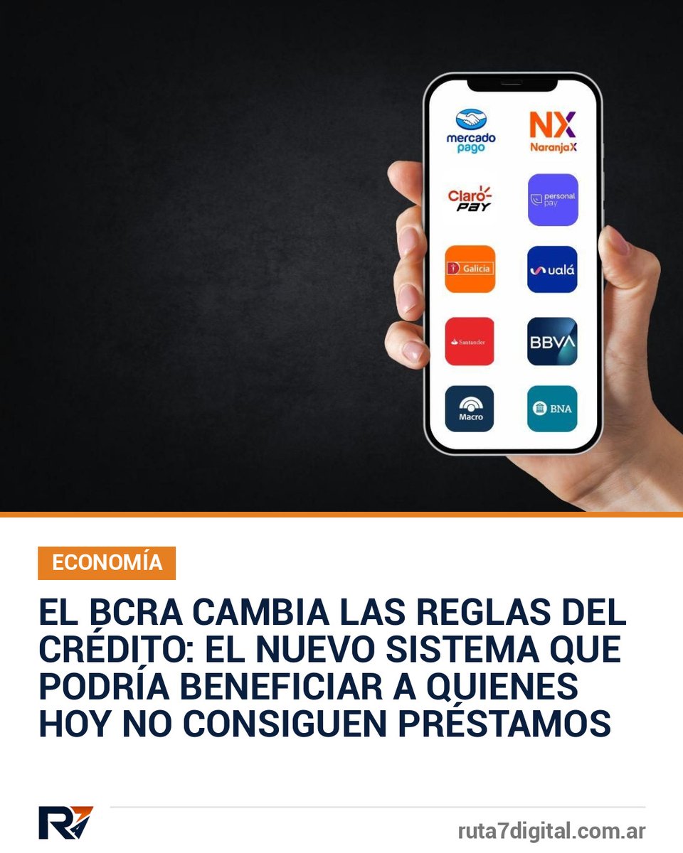 Ruta7Digital's tweet photo. El Banco Central avanza con un sistema de finanzas abiertas que permitirá compartir información tributaria y financiera con bancos y billeteras, siempre con autorización del usuario.  #BCRA #Crédito #Argentina #Finanzas #Economía

https://t.co/0IitjCdZ7L https://t.co/vIwm0woQG3