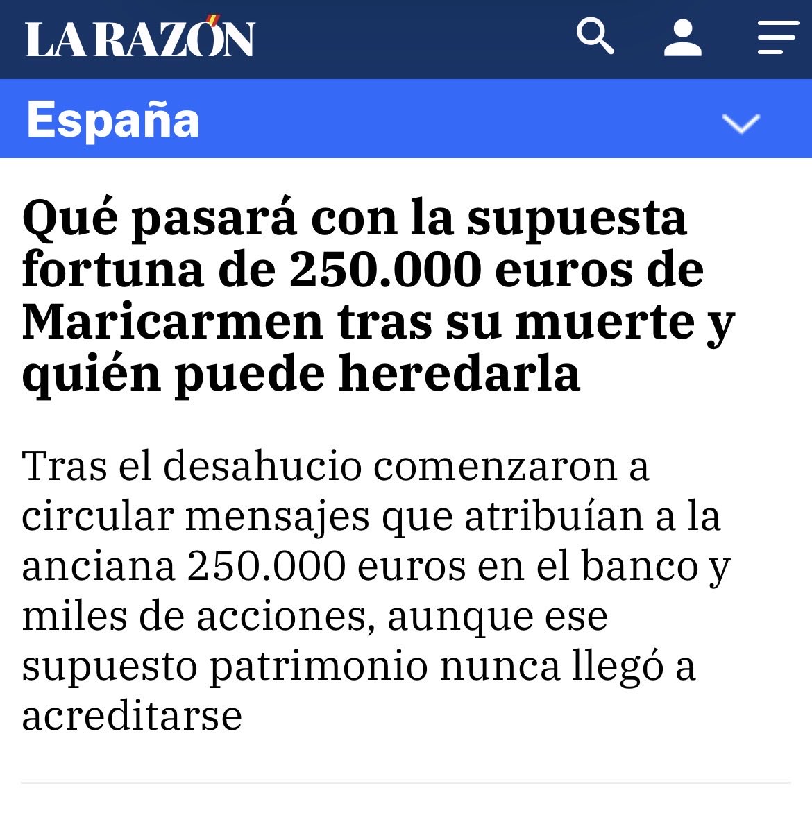 Peter__Vk's tweet photo. @larazon_es Ni 250.000 euros acreditados ni pruebas de esa supuesta fortuna. Pero el rumor ya está circulando. Qué triste que, incluso después de su muerte, se intente cuestionar la dignidad de Maricarmen con un patrimonio que nadie ha demostrado que existiera.
Sin vergüenzas! https://t.co/9TNS80vzFl