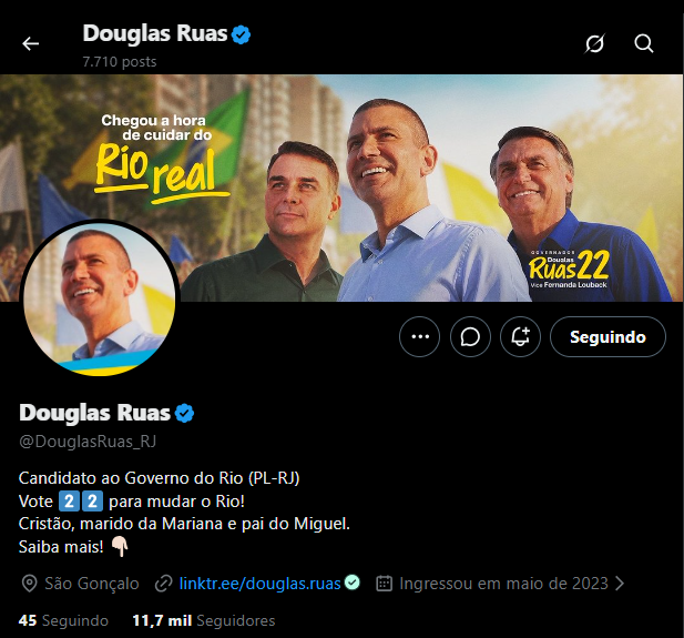 pmarcelo1972's tweet photo. Onze mil seguidores é um número muito baixo para um Governador de Estado.
Pessoal, vamos seguir o @DouglasRuas_RJ, governador do Estado do RJ, eleito no 1º turno. https://t.co/SCAEP4qtG1