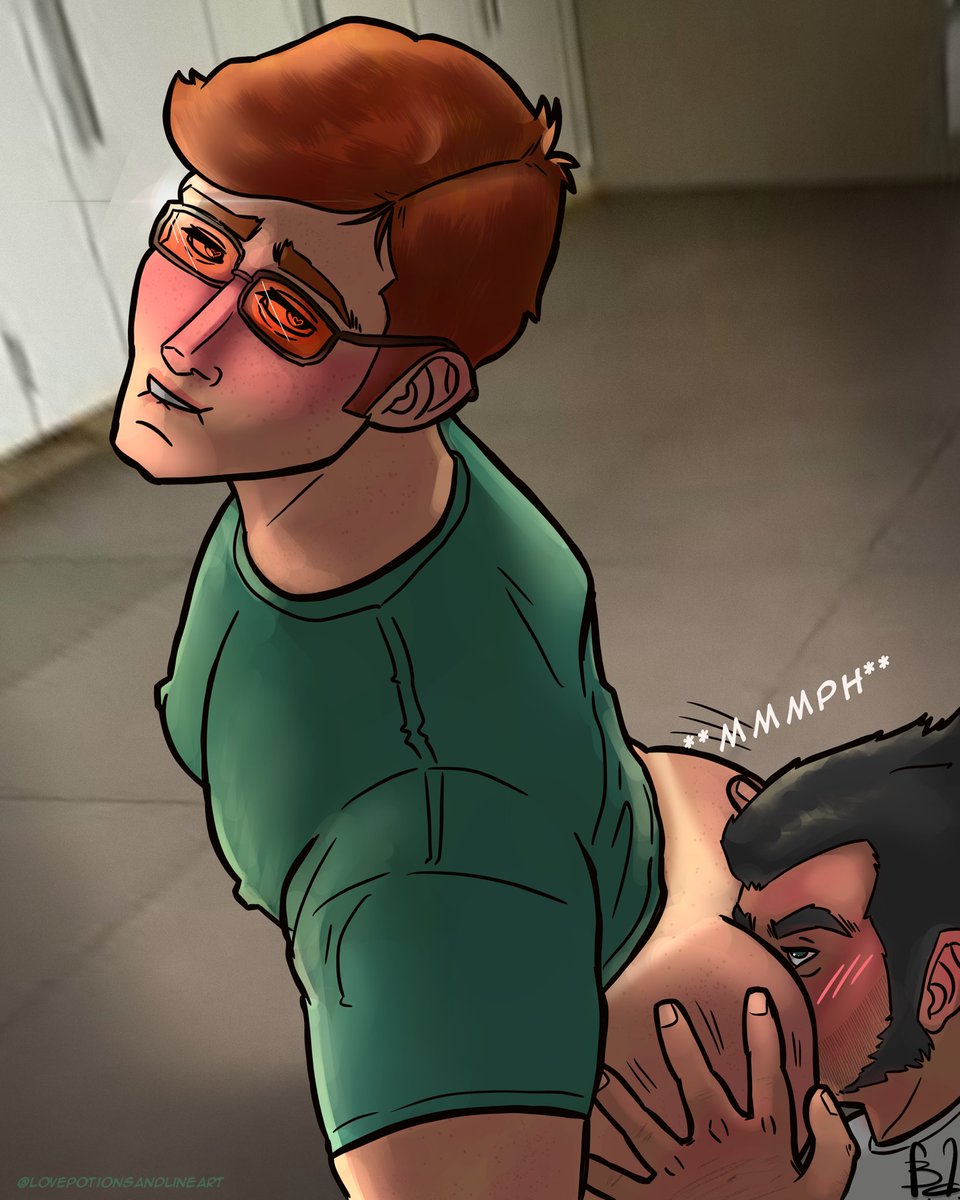 fox_nard's tweet photo. @tevis_art 2026 Kinktober prompt 8 public sex.

Scott pulls Logan into the locker rooms for some one on one training.

#gayart #gayartist #kinktober2026 #scogan #scottsummers #loganhowlett #cyclops #wolverine #xmenfanart #nsfwart #eatingass #analingus https://t.co/tF95YkDyOd