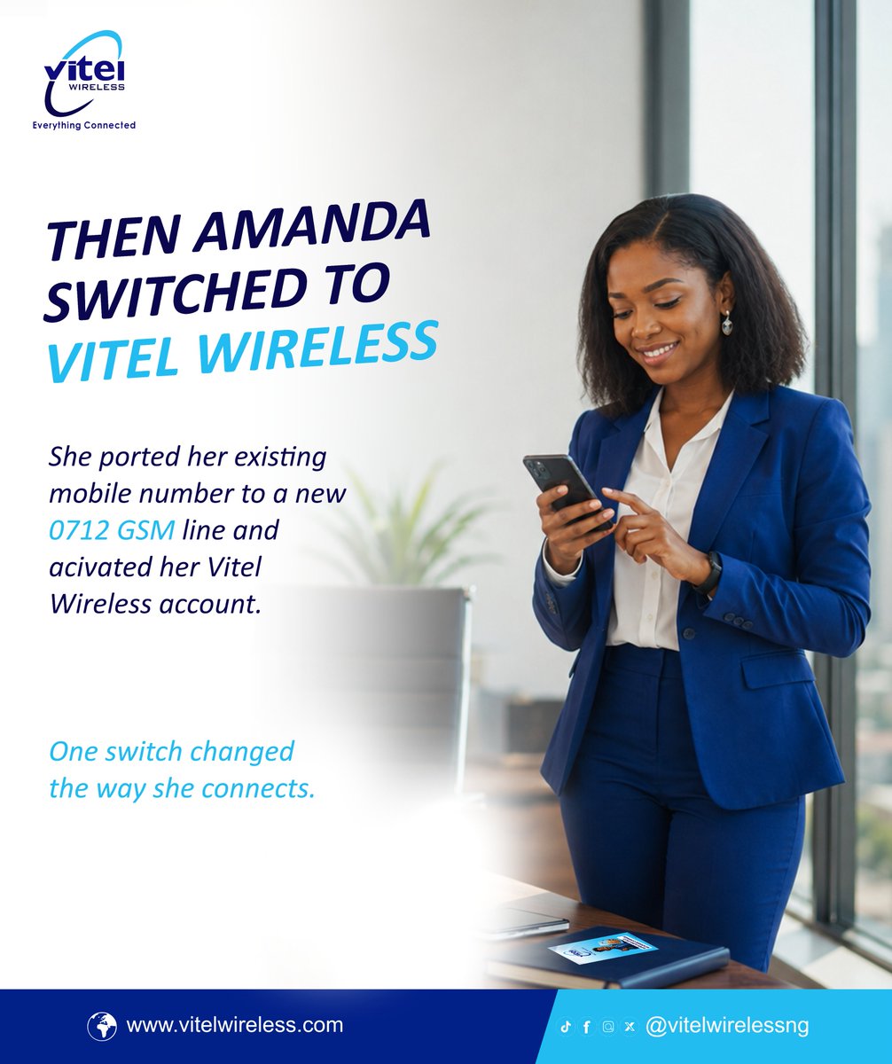Omoiyabiola_'s tweet photo. With Vitel Wireless Network, I don't have to worry about exhausting my monthly data in 12 days. 30 days = 30 days.
Na why me I switch o.
#VitelWireless #SwitchToBlue https://t.co/oS9zf6v410