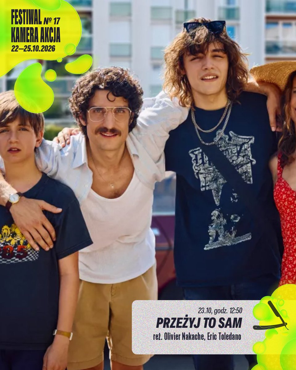 FestKameraAkcja's tweet photo. Nietypowe propozycje prosto z Cannes, MFF Tofifest 2026 i… lat 80! ✨
Popłyńcie NA FALI filmów, które rozbawią, zauroczą i sprawią, że poczujecie jak SZALONE może być kino!

👉 Poznaj sekcję "Na fali" i zaplanuj swoje seanse w Łodzi: https://t.co/HId9GNL5TX https://t.co/o6016bw6eV