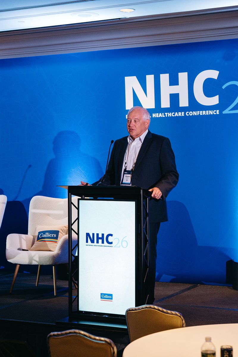 Colliers's tweet photo. Shawn Janus and Stephen Woelfel Jr welcomed attendees to the 2026 National Healthcare Conference this morning in Boston, kicking off a full day of expert-led conversations and thoughtful discussions on the future of healthcare real estate. #ColliersNHC2026 https://t.co/FpazxgMXq9