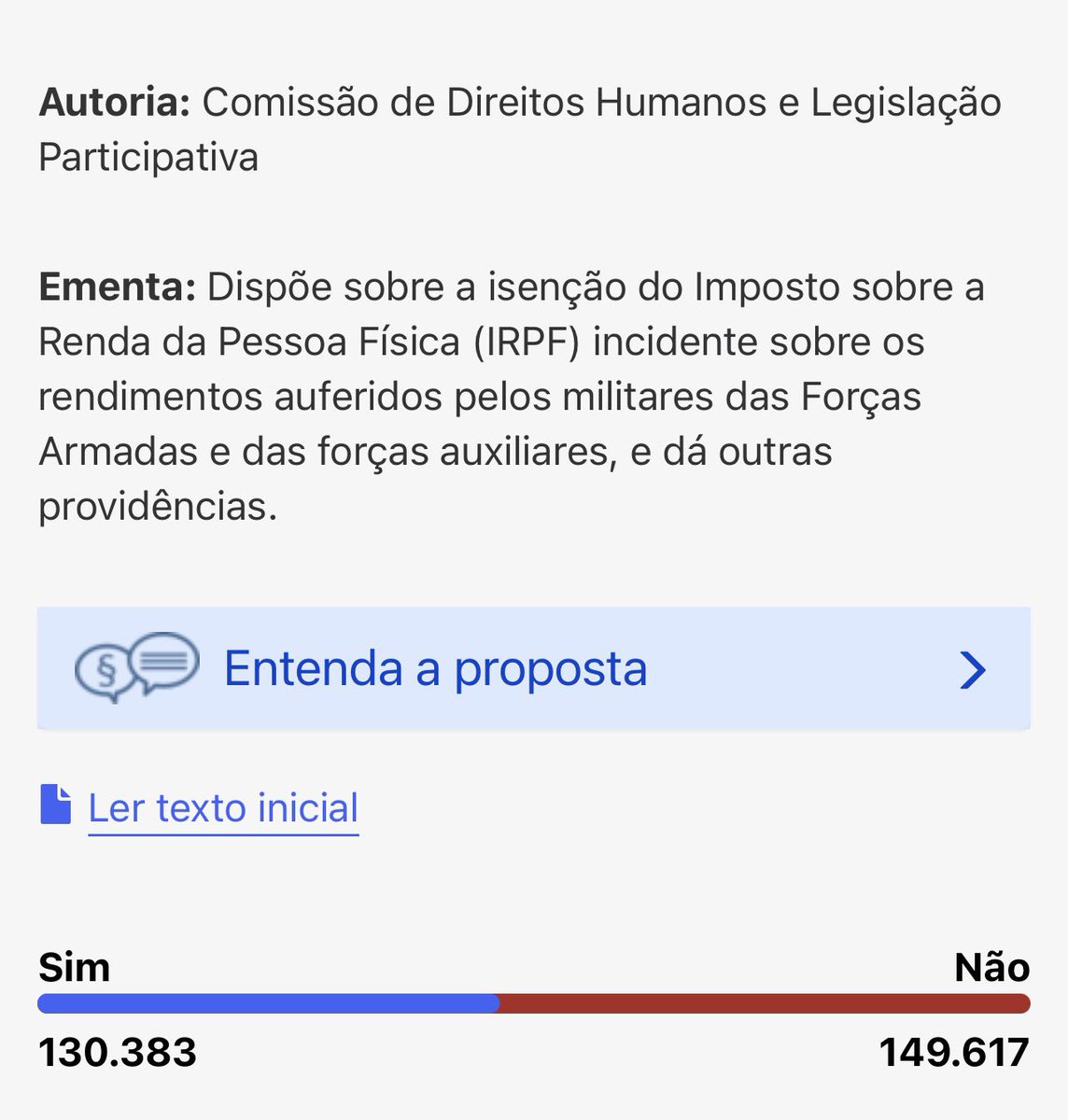 mjacervy's tweet photo. 🚨🚨🚨🚨🚨

O PL acabou de propor fim do imposto de renda para militares afim de ter apoio deles, vamos votar NÃO na Consulta Pública

https://t.co/EGrH9OBIRw

COMPARTILHEM https://t.co/OYXTUA4sKV